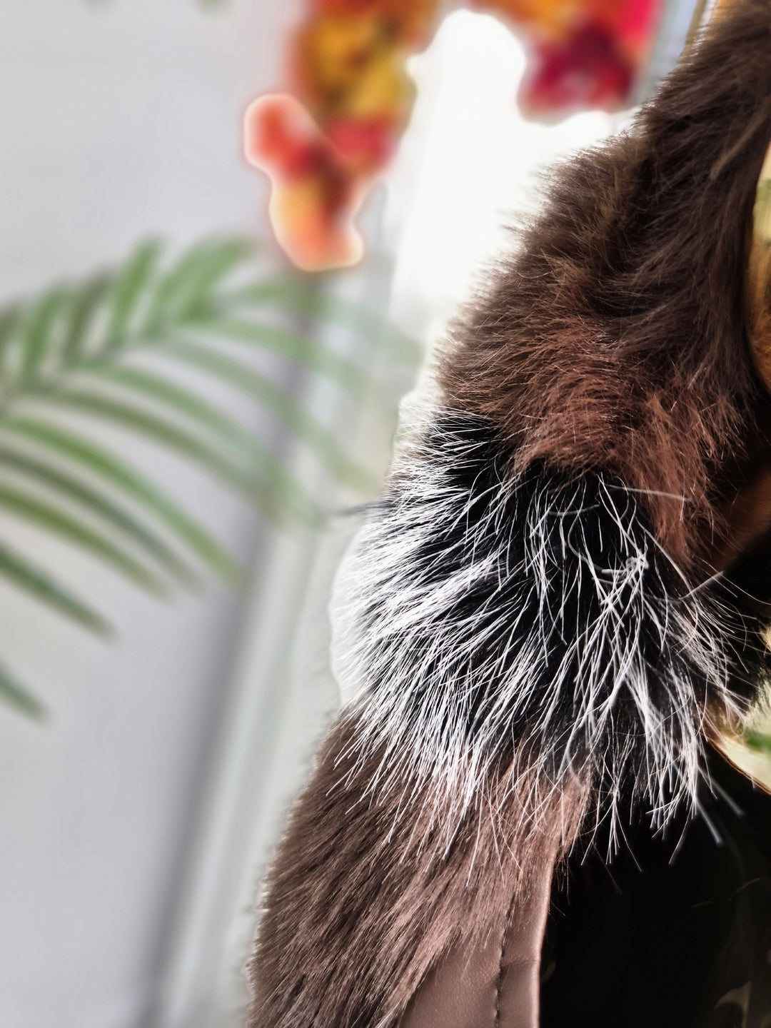 Oslo Faux Fur Two Tone Gilet with Crystal Fastenings - Chocolate (One Size - fits up to Size 10 up to Size 16)