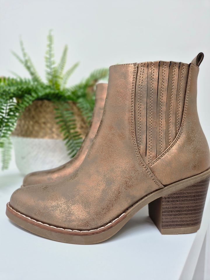 Denver Ankle Boots - (choose your Size) - Bronze Shimmer