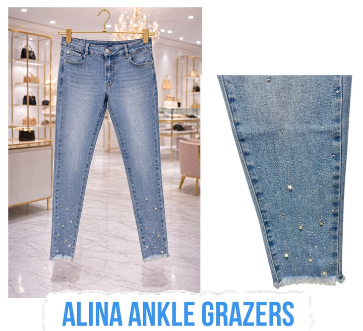Alina Sparkly Ankle Grazers - Stonewashed (G Smack) - Stonewashed (choose your Size)