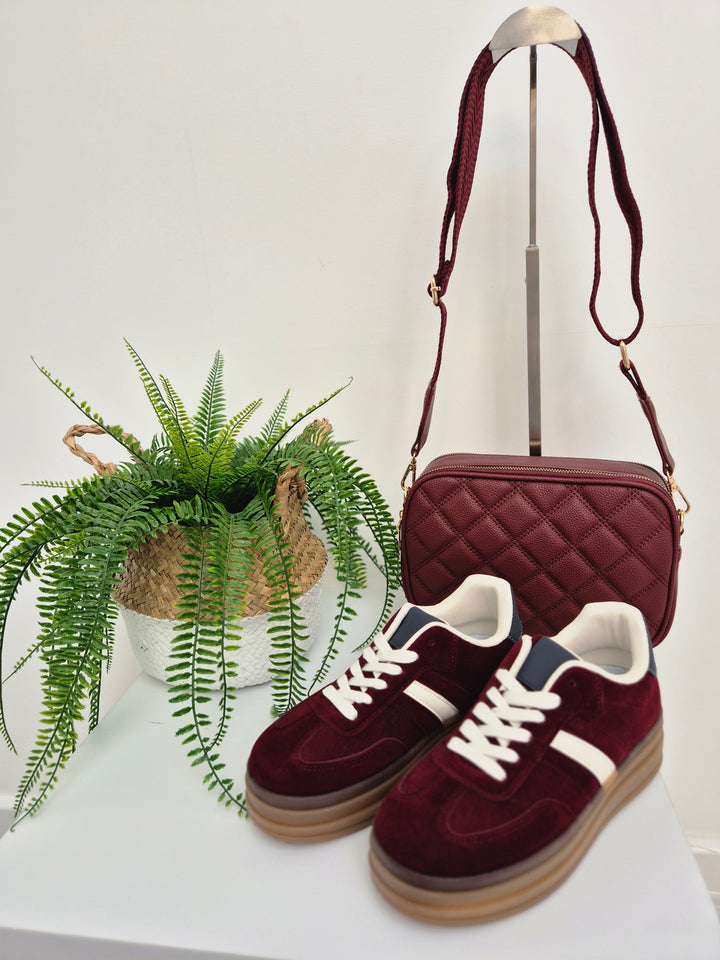 Dakota Chunky Trainers - Wine (choose your Size)