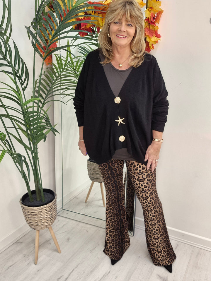 Sally Super Soft Cardigan - Black (Oversized, fits from Size 14 to Size 20)
