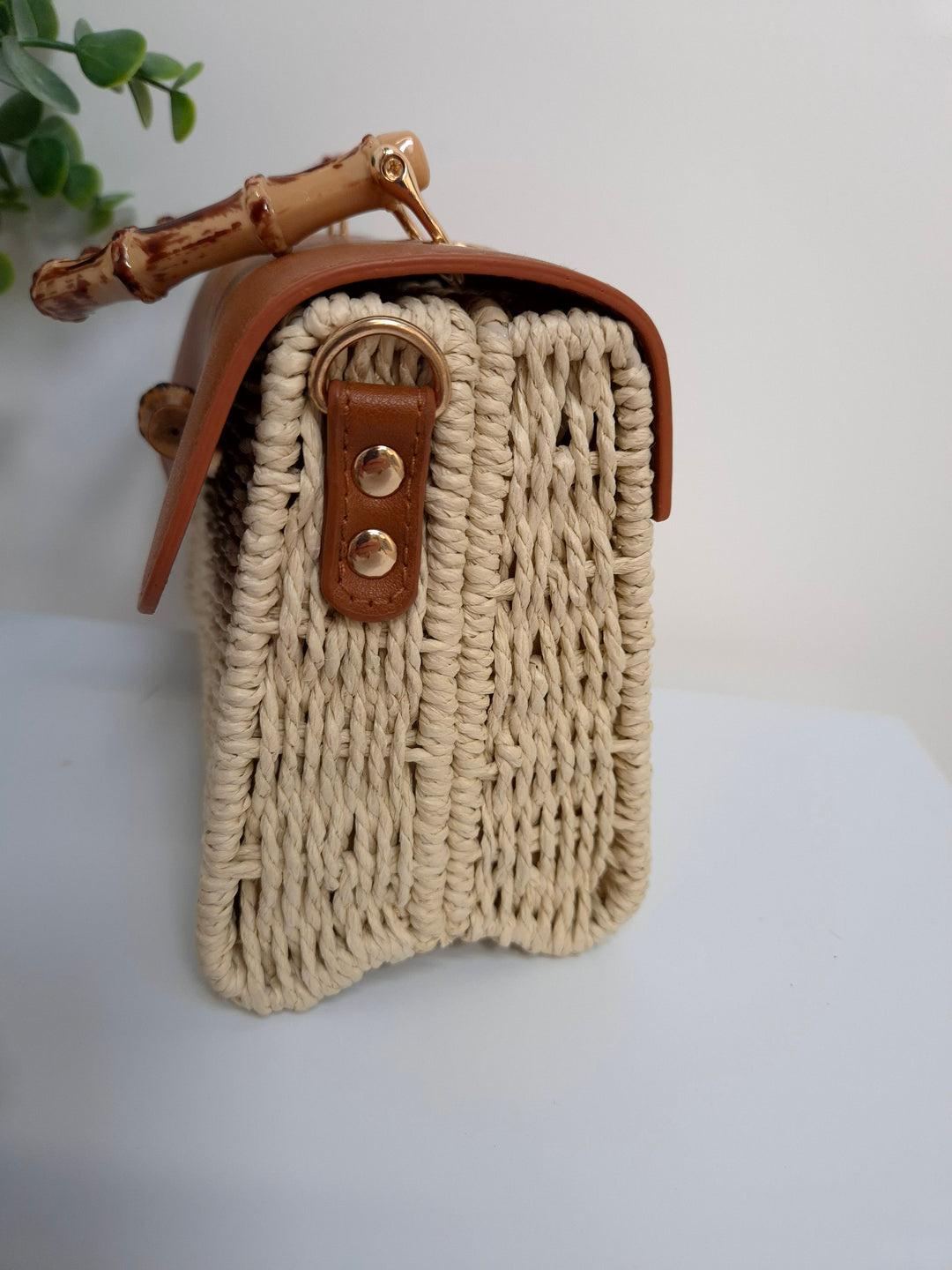 Rattan Box Bag - Natural/Tan