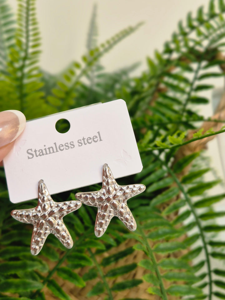 Starfish Earrings - Silver Tone (Pierced)