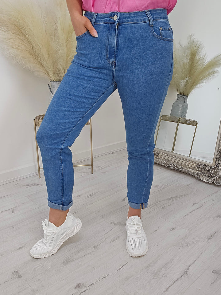 G Smack Turn Up Jeans - Mid Denim (All Sizes)