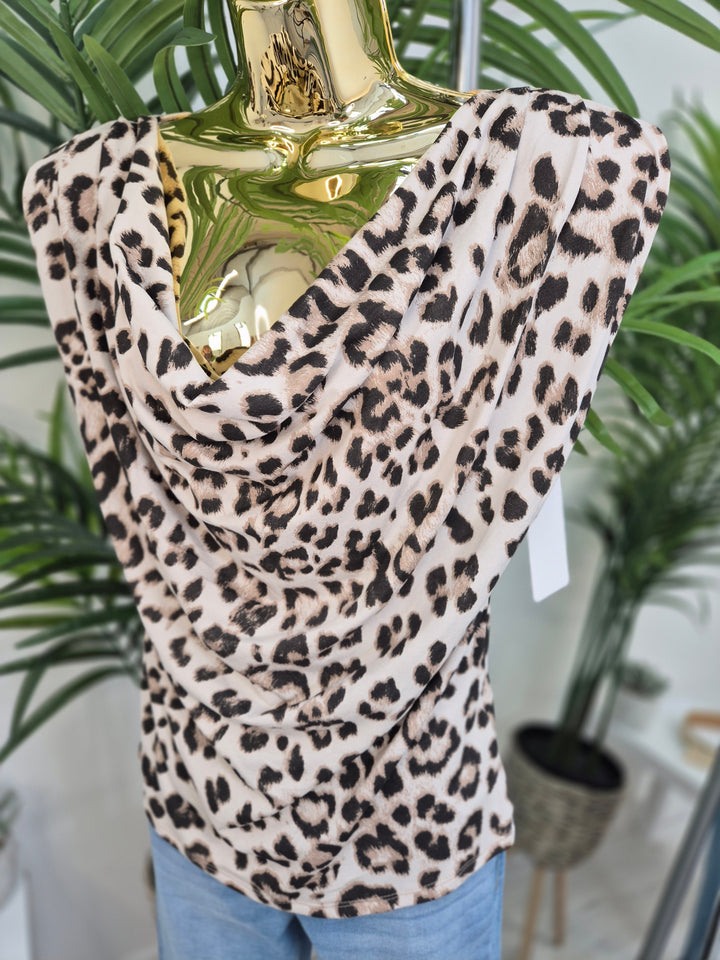 Zelda Ruched Top - Leopard