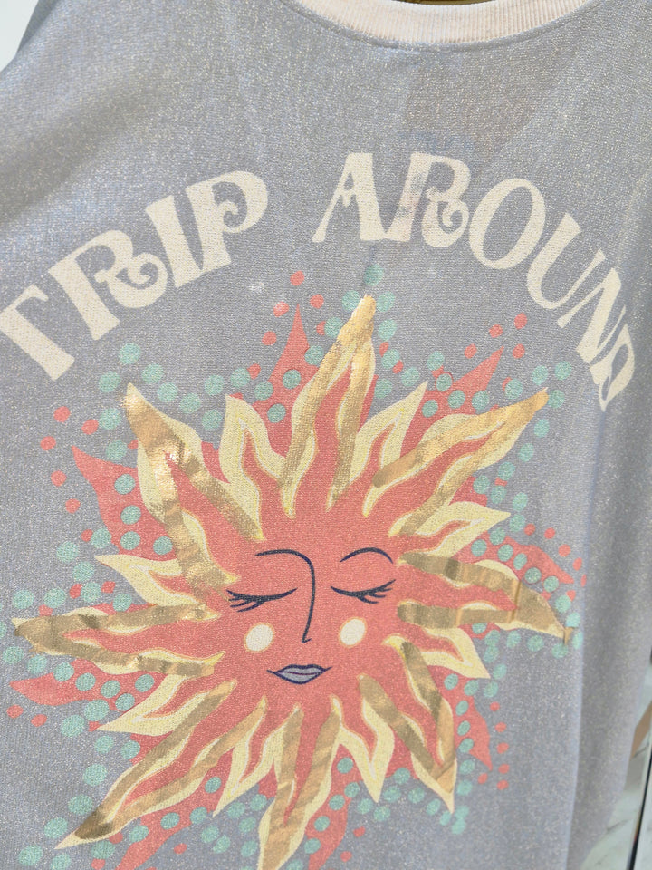 Carla Shimmer Top -  Trip around the Sun (Oversized)