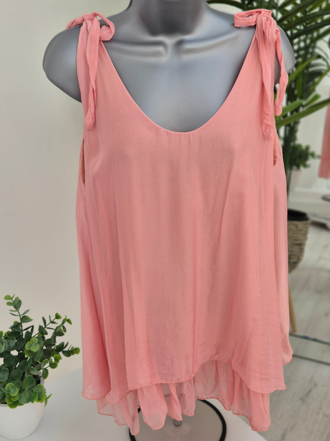 Portofino Silk Overlay Top - (choose your Colour) (One Size)