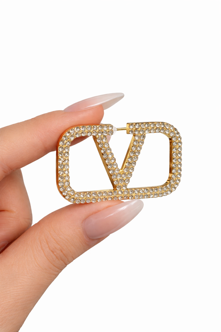 Crystal Brooch - Gold Tone