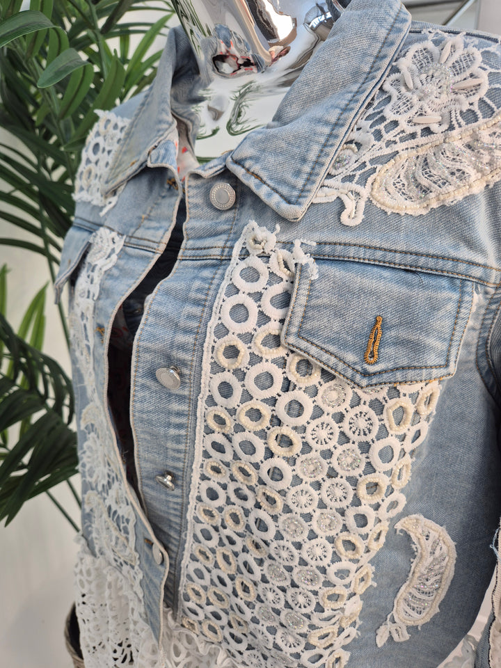 Lana Lacy Denim Jacket - Light Stonewashed (One Size, fitting from Size 10 up to 14)