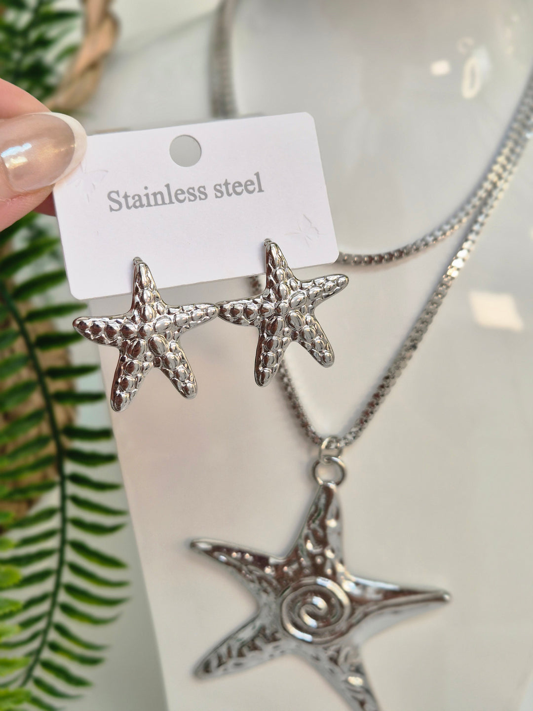 Starfish Earrings - Silver Tone (Pierced)