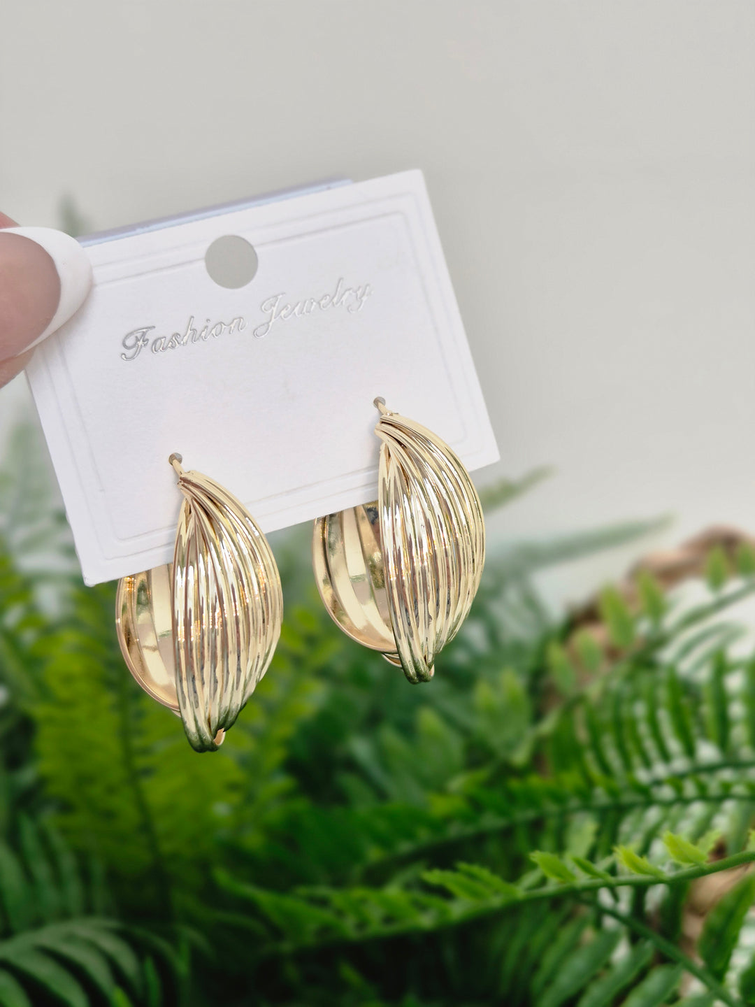 Hoop Earrings - Gold Tone (Pierced)