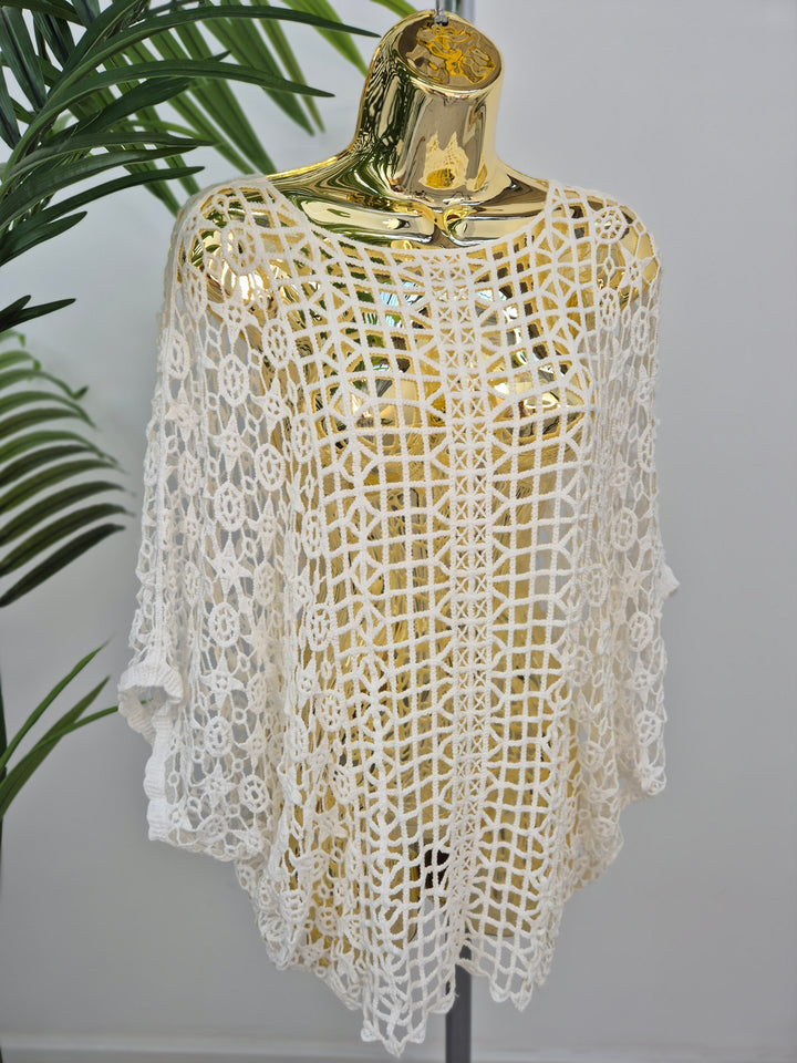 Carla Crochet Top - (choose your Colour) - (One Size/Curvy)