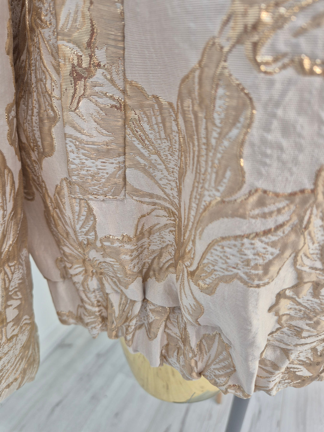 Emma Embossed Jacket - Gold Metallic (One Size, fitting from Size 10/12 up to Size 16/Small Size 18)