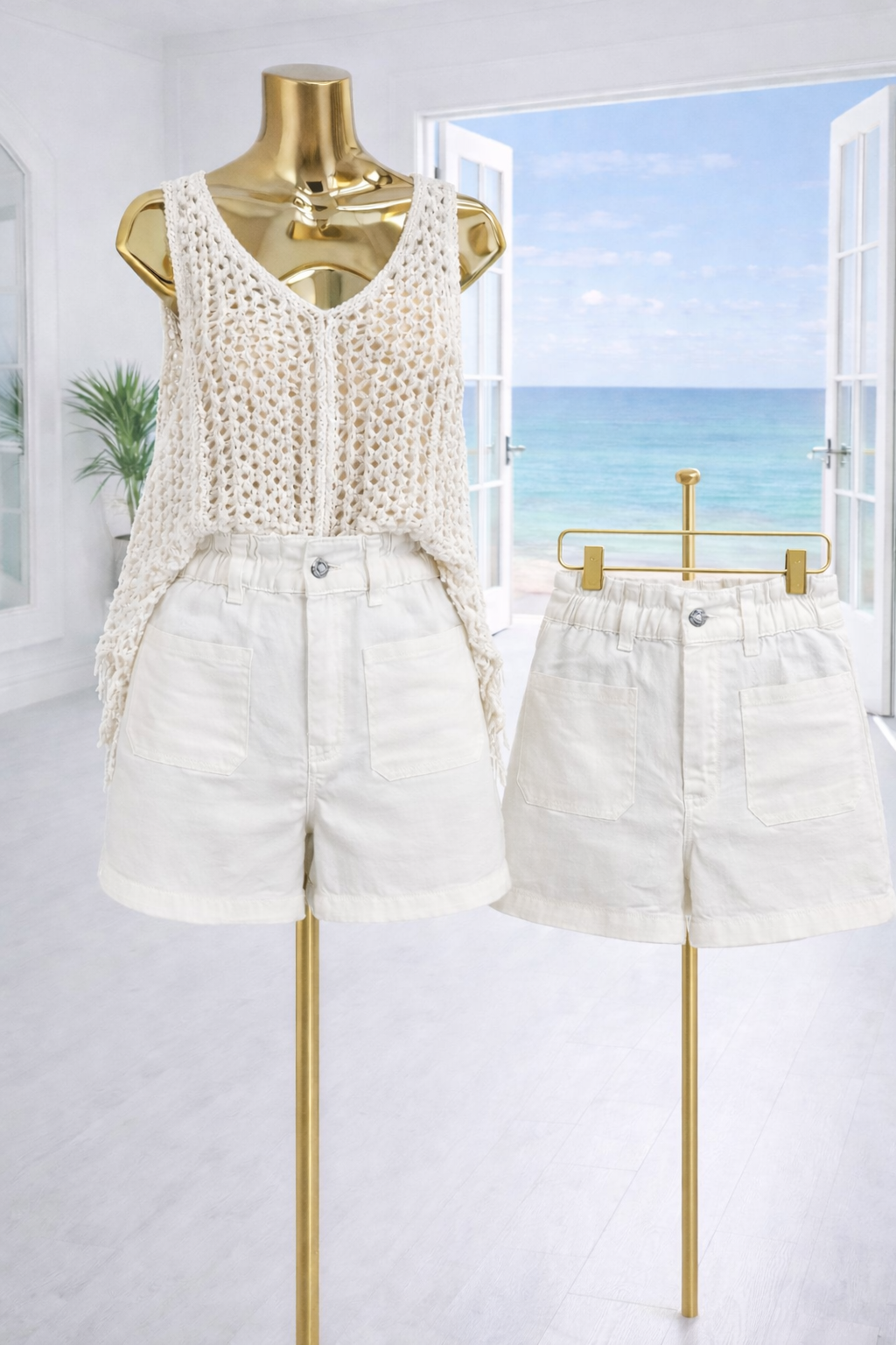 Tuscany Crochet Tassel Top with Fringing - White (One Size, fits from Size 10 up to Size 16)