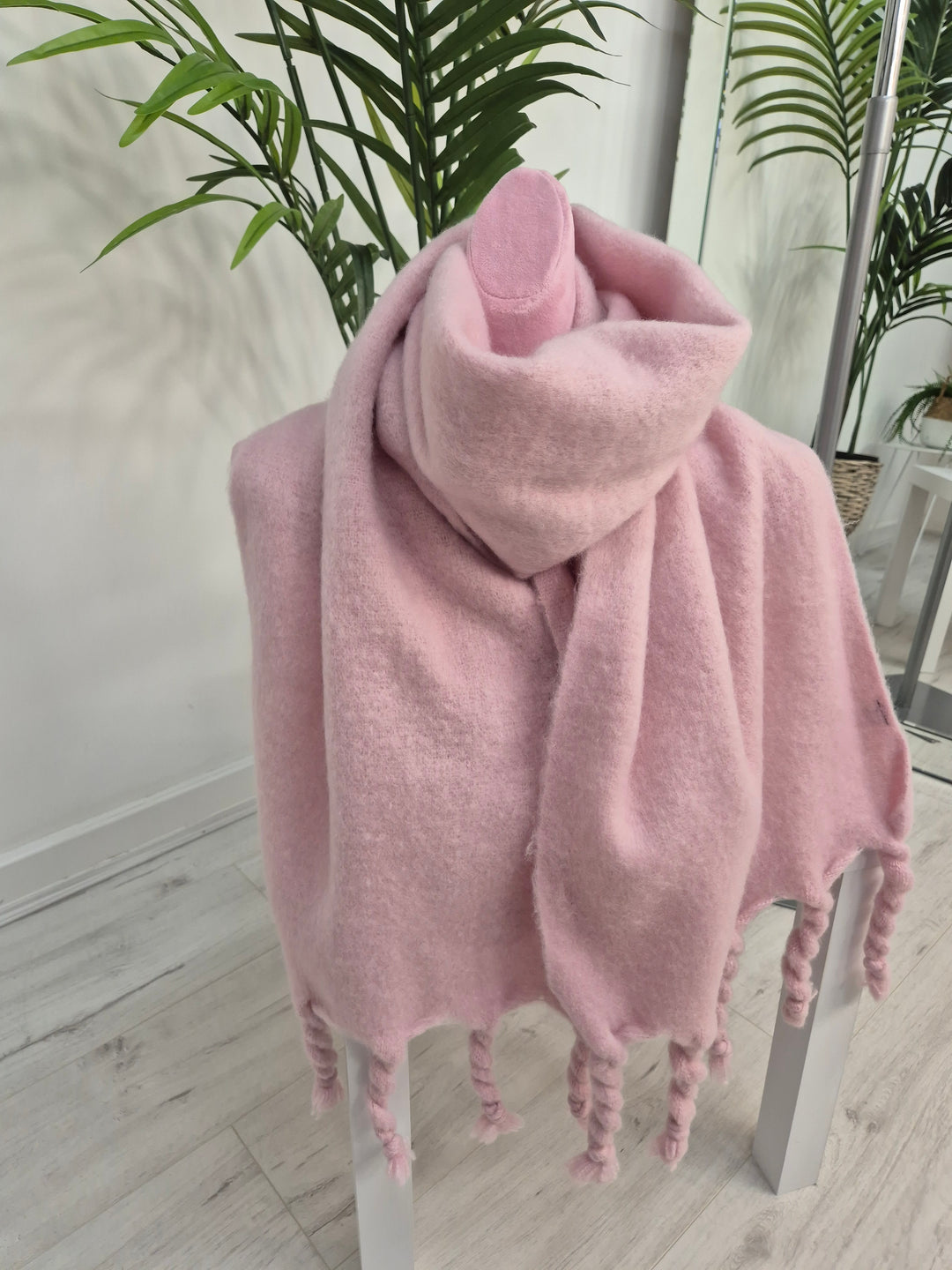 Pretty in Pink Scarf with Fringing