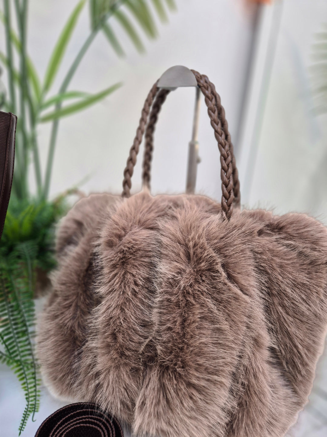 Fluffy Fur Purses Online JQWSVE Y2K Fluffy Tote Bag Cute Furry