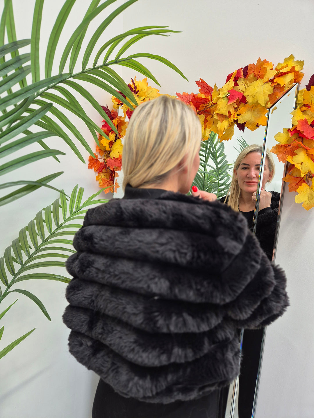 Oslo Faux Fur Cardigan (choose your Size) - Black