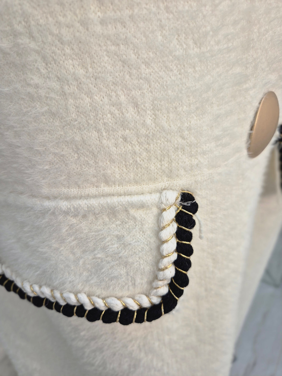 Coco Longline Jacket/Cardigan - Cream (One Size - fits from Size 10 up to Size 14/16)