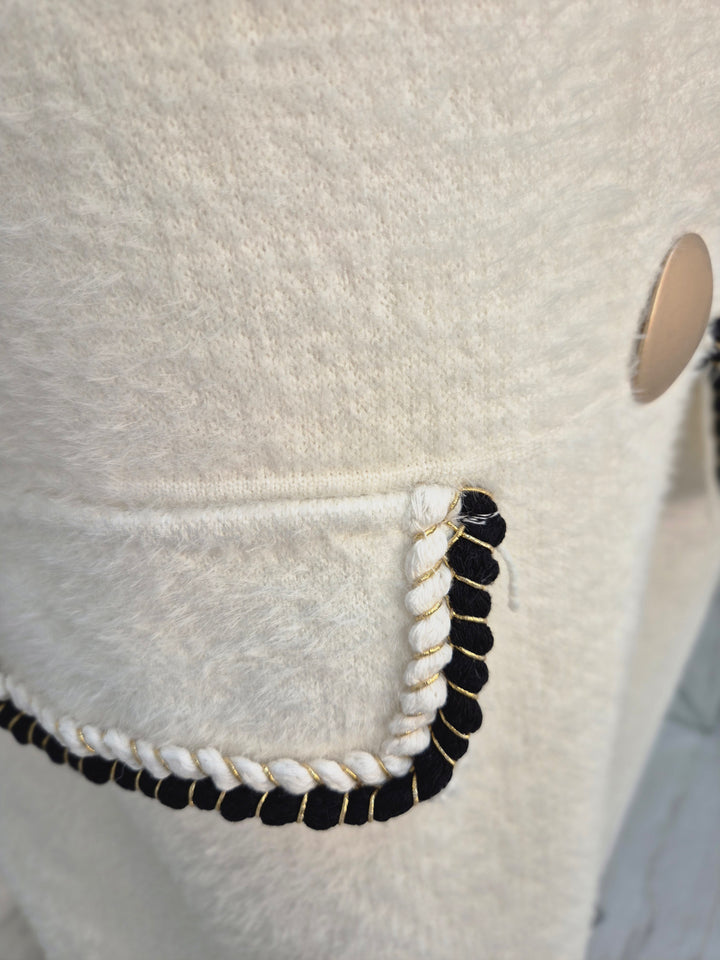 Coco Longline Jacket/Cardigan - Cream (One Size - fits from Size 10 up to Size 14/16)