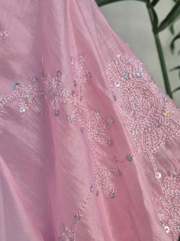 Patsy Puffball Sleeve Sparkly Blouse (One Size, fits from Size 10/12 up to Size 16) - Pink