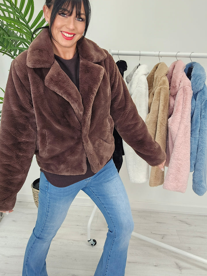 Oslo Faux Fur Short Jacket - (choose your Colour)