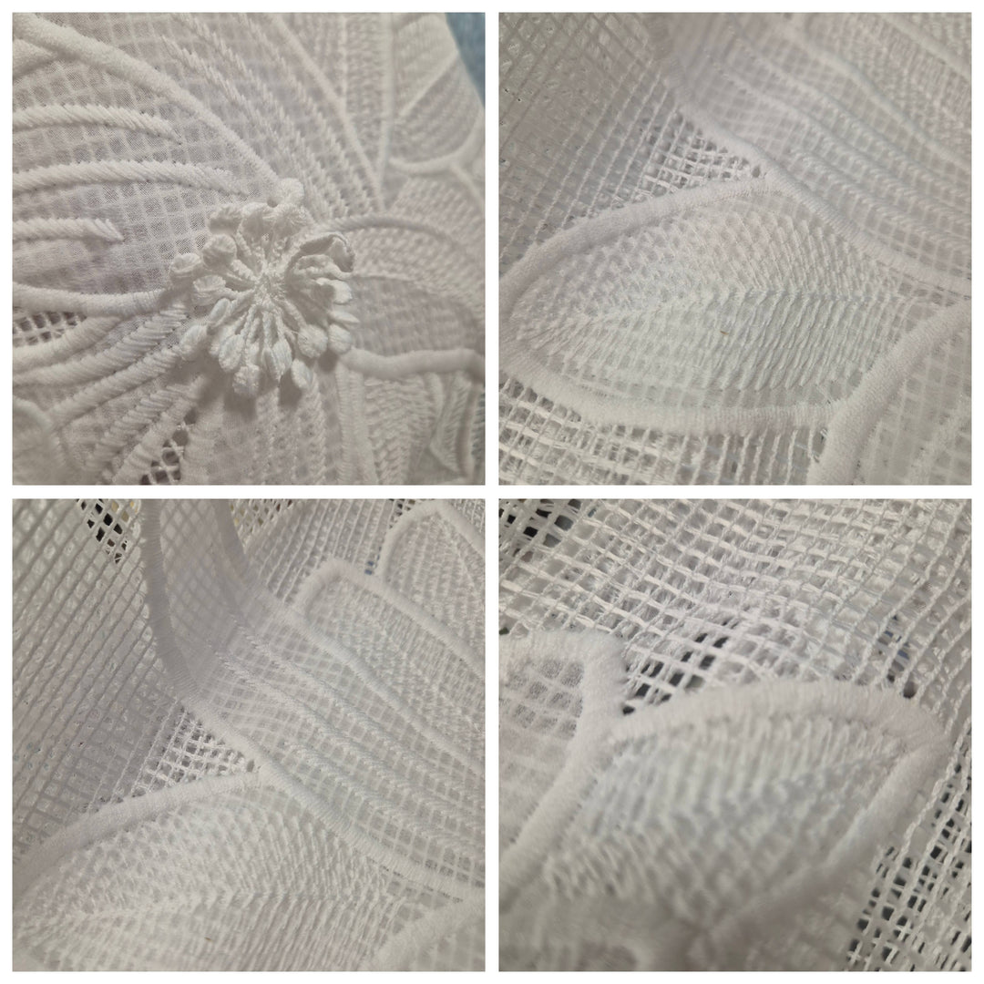 Macy Mesh Floral Applique Blouse - White (One Size - fits from Size 8 up to Size 14)