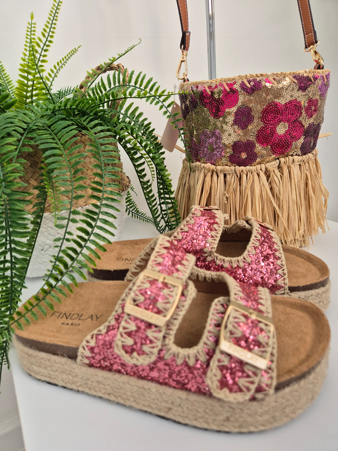 Marbella Sliders (Slip On) with Adjustable Buckles - Pink