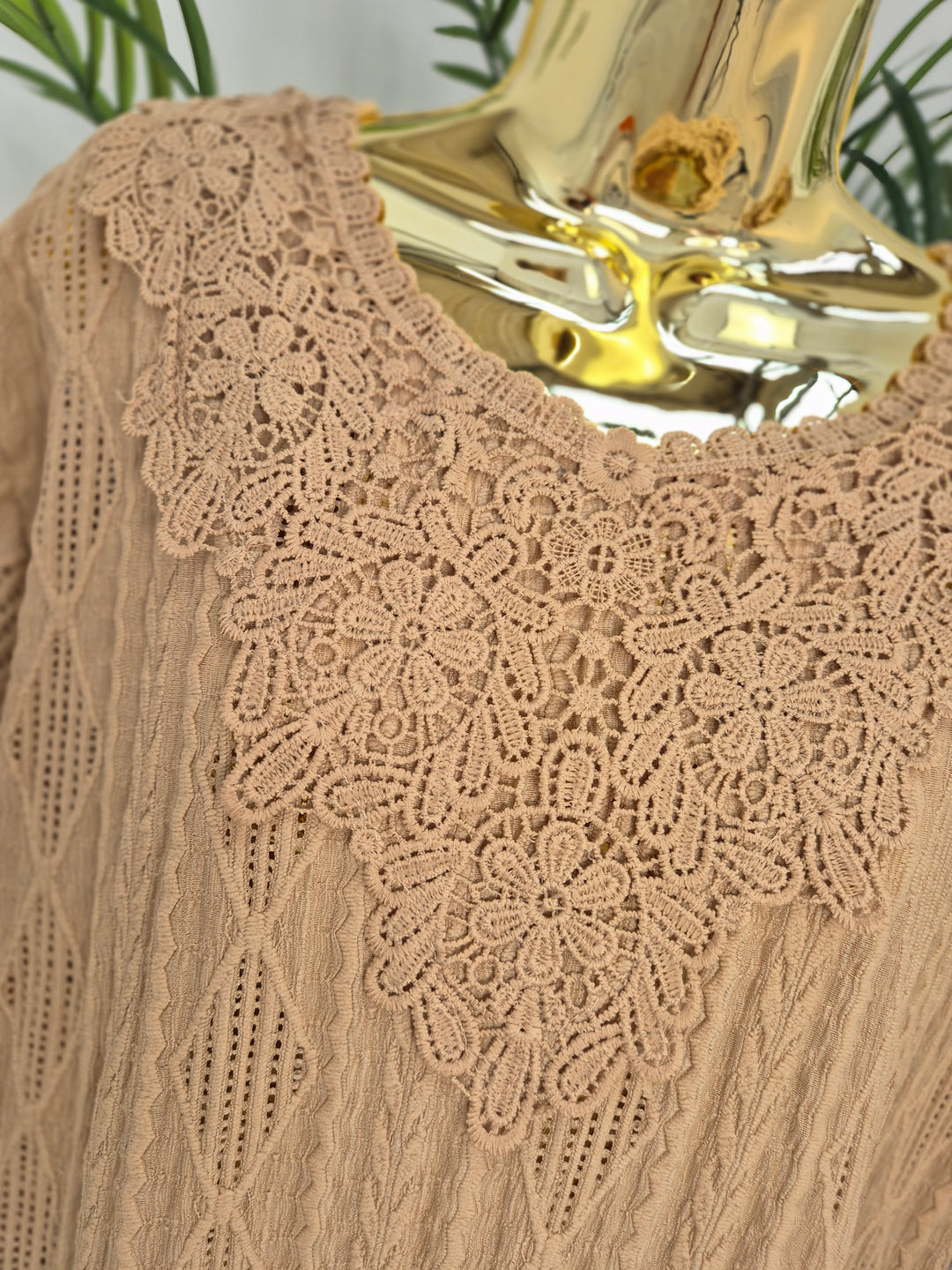 Florence Lace Top - Sand (Oversized)
