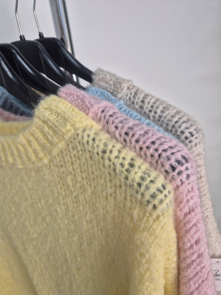 Cassandra Cosy Oversized Jumper - Pink - (One Size/Curvy, fits from Size 10/12 up to Size 16/Small 18)