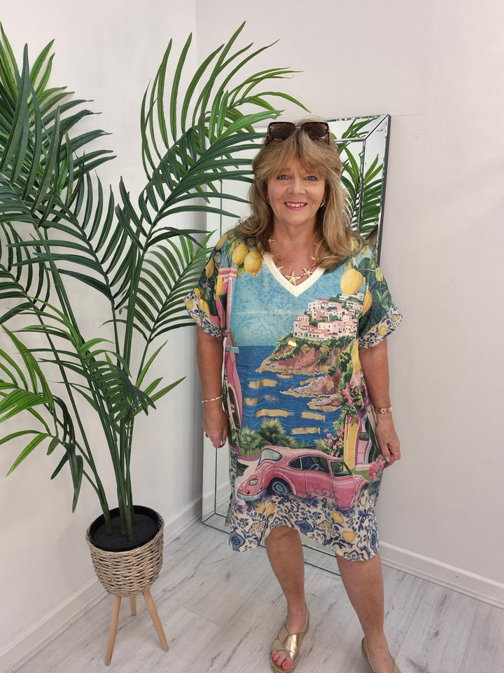 Carla Shimmer Dress - Sorrento/La Dolce Vita (Loose Fit)