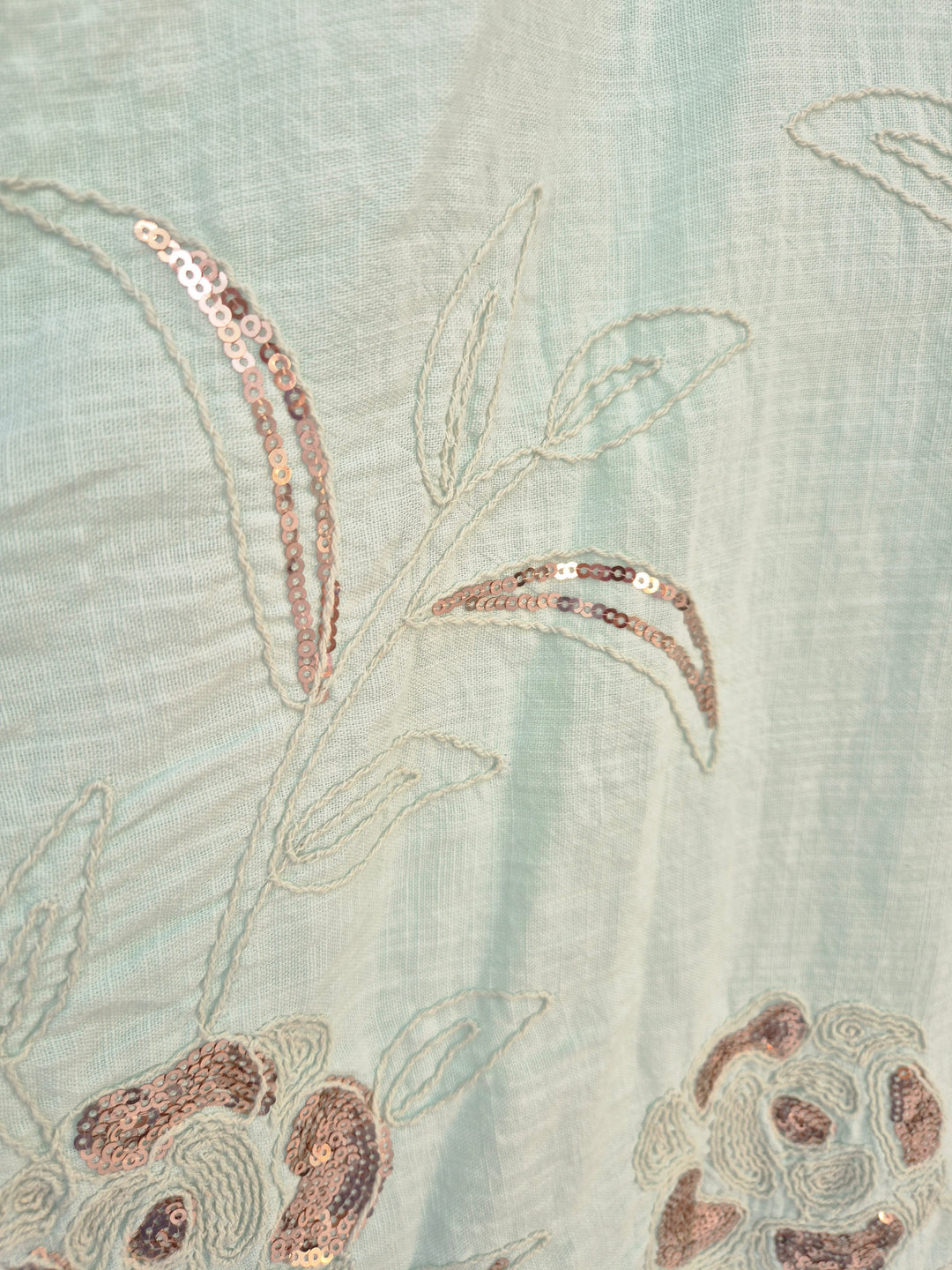 Amalfi Oversized Top with Rose Gold Sequins (One Size/Curvy fitting from Size 14 up to Size 18) - Mint