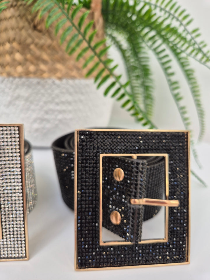 Sparkly Crystal Belt with Large Buckle (choose your Colour & Size)