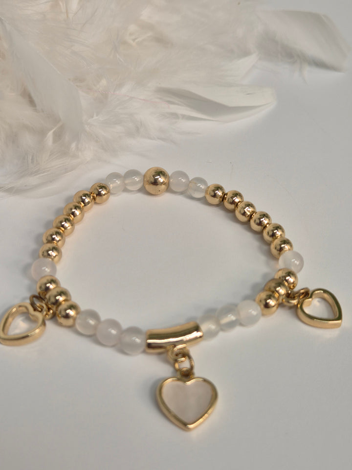 Stacking Bracelets - Hearts (Gold Tone)