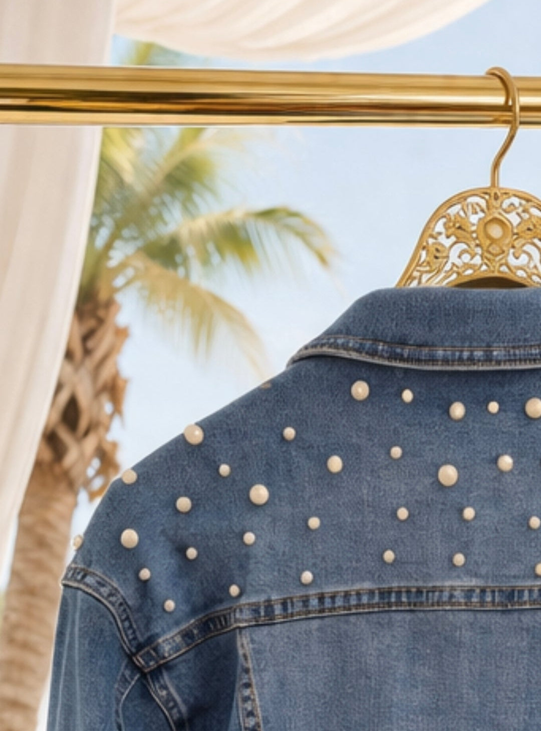 Pearl Denim Jacket with Stretch (Stonewashed) - (choose your Size)