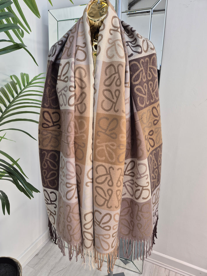 Super Soft Reversible Scarf with Fringing - Multi