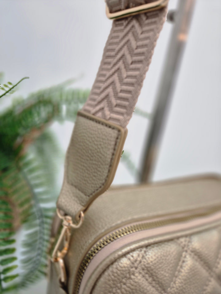 Diamond Quilted Bag - Metallic Gold (Gold Tone)