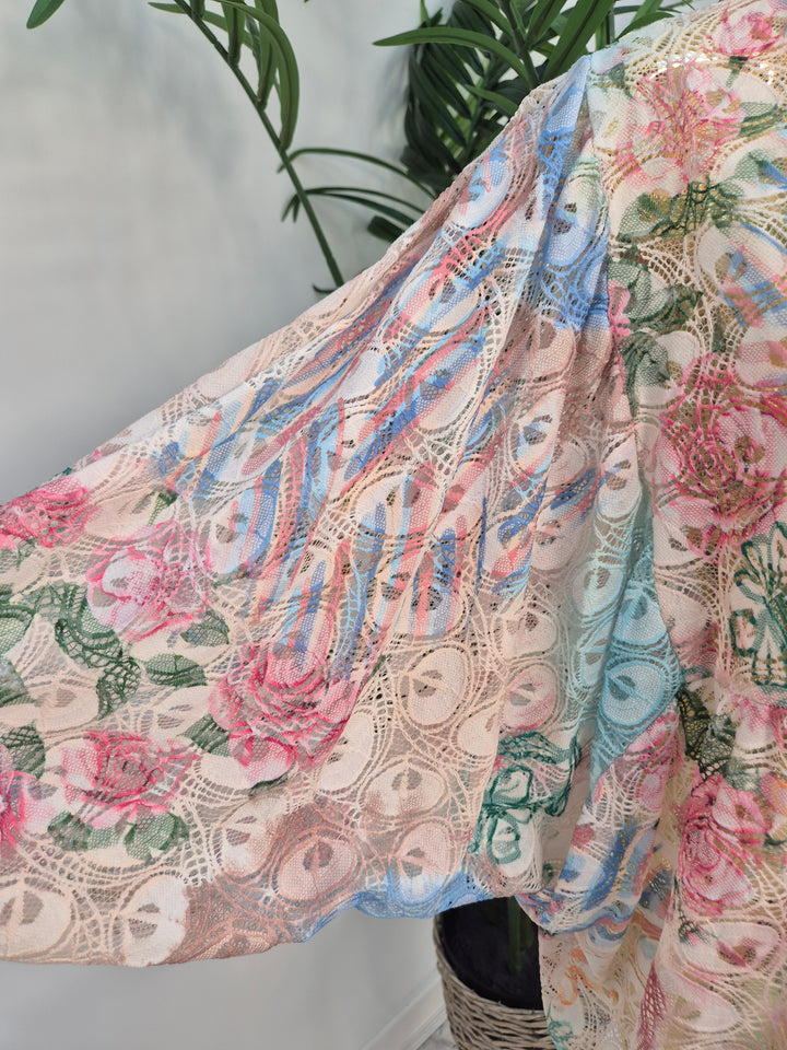 Gardenia Floral Lace Top - Cream (Oversized, fitting from Size 14 up to Size 20)