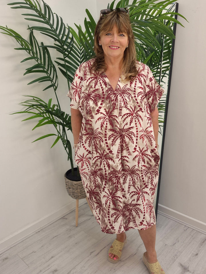 Palm Midi Dress - (choose your Colour) - (Oversized)