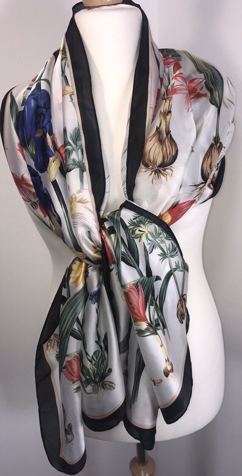 Butterflies Floral Scarf - White