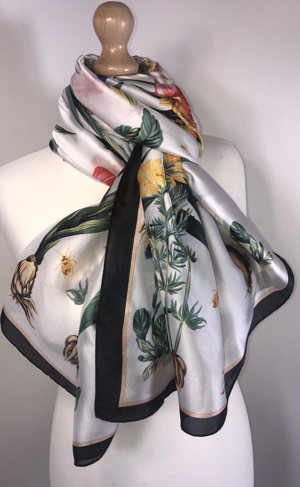 Butterflies Floral Scarf - White
