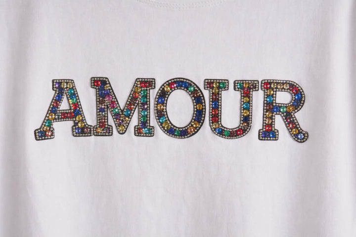 Amour Tee Shirt - White (S/M fitting from Size 8 up to Size 12)