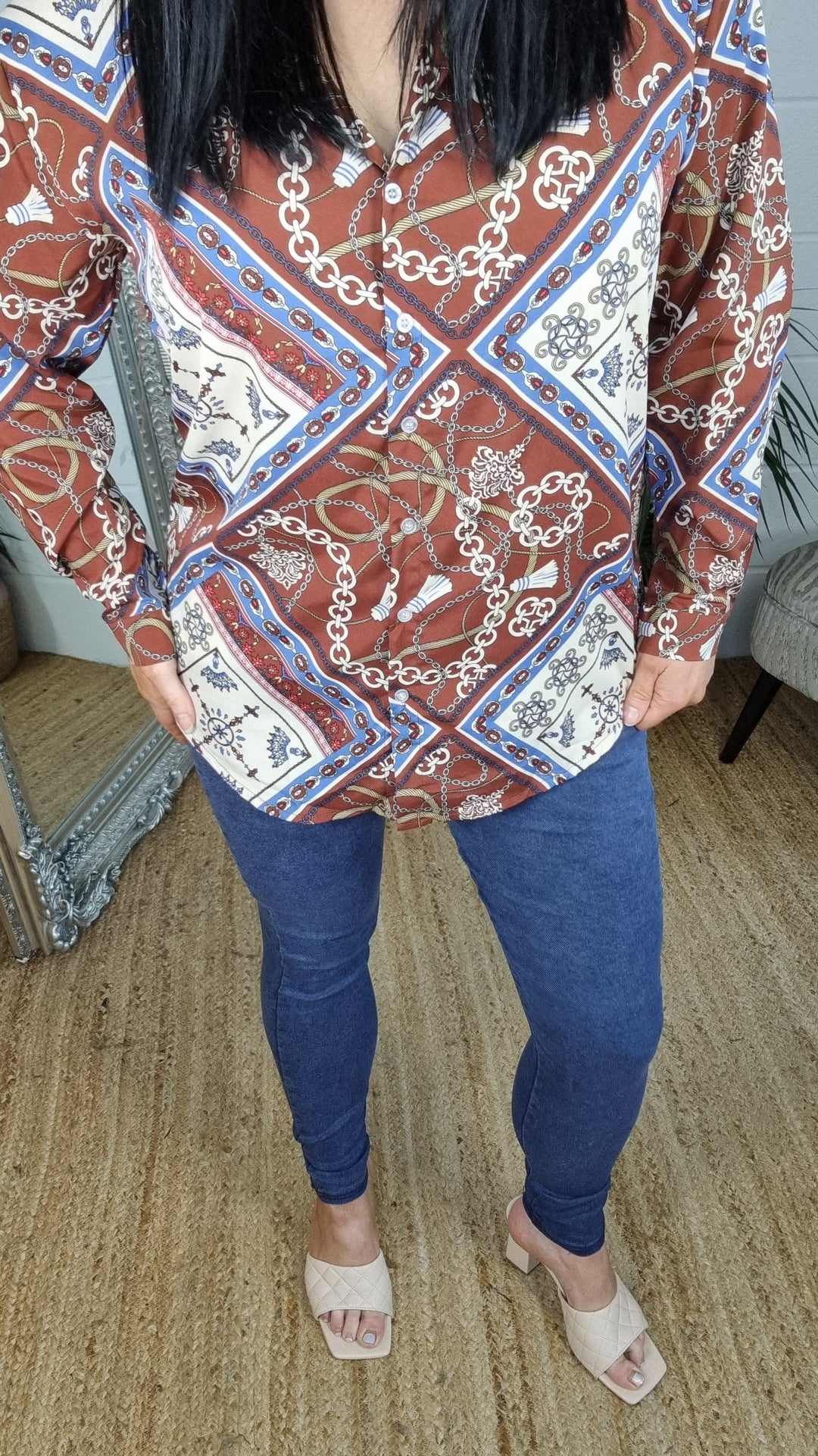 High Waisted Denim Jeggings - Blue (Size 10)