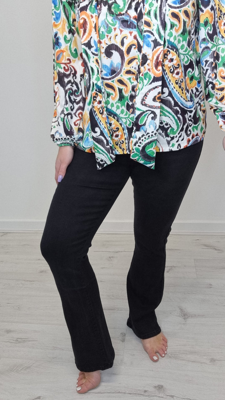 Kick Flare Jeans - Black (all Sizes)