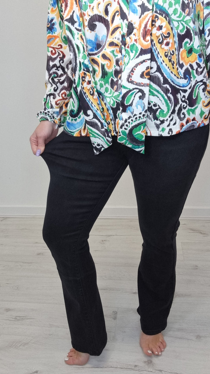 Kick Flare Jeans - Black (all Sizes)