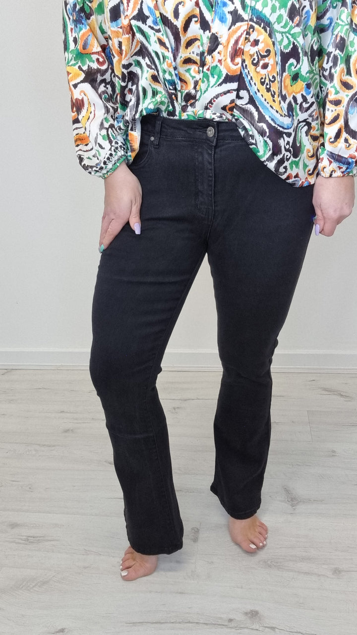 Kick Flare Jeans - Black (all Sizes)