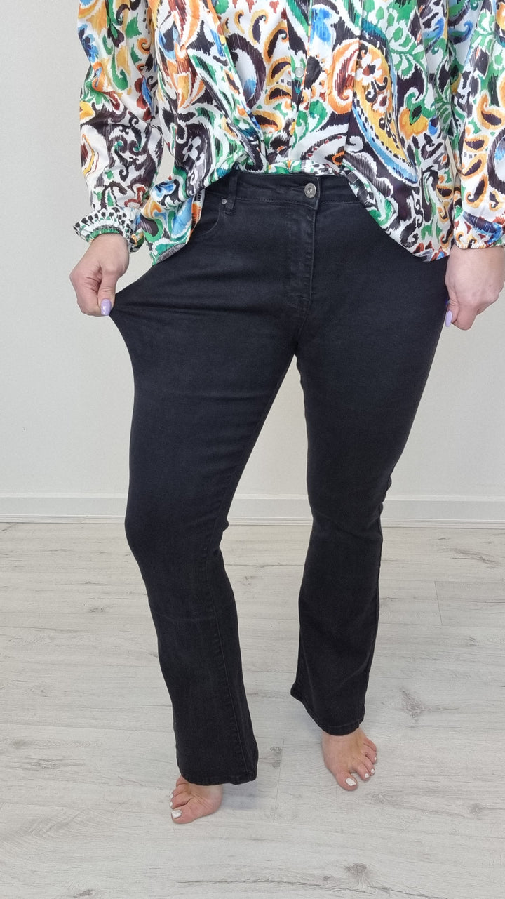 Kick Flare Jeans - Black (all Sizes)