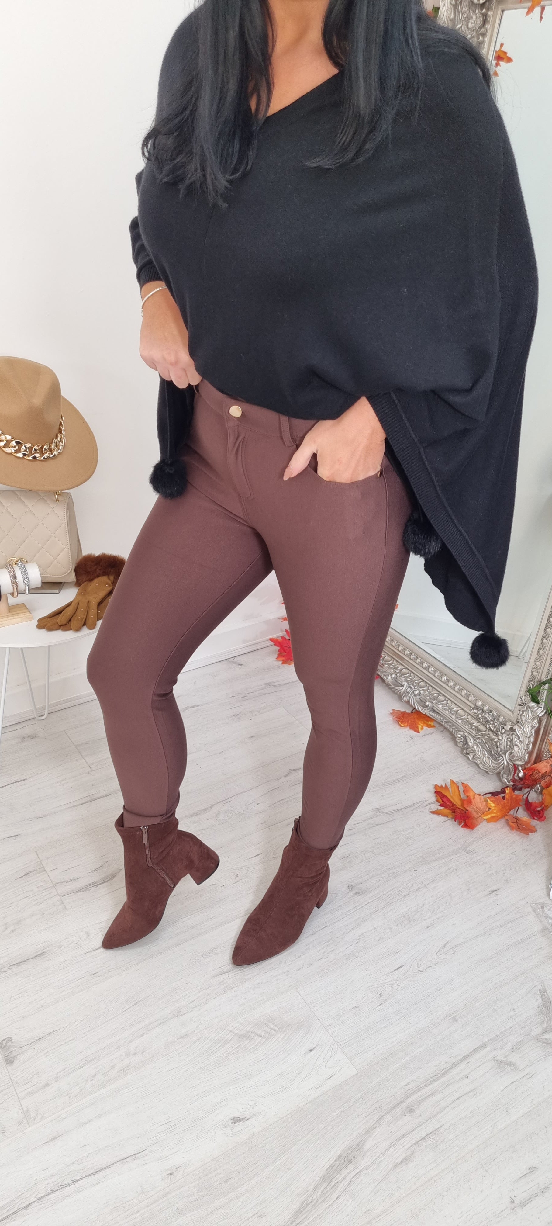 New Look Dark Brown High Waist Sports Leggings | very.co.uk