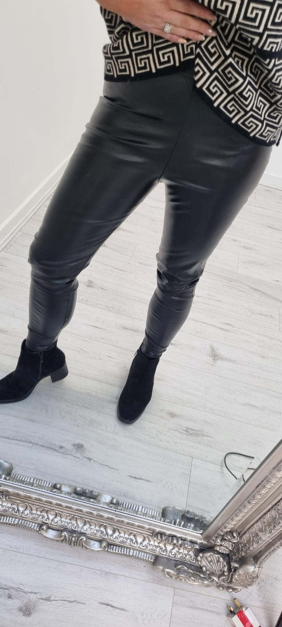 Arizona Leather Look Leggings - Wet Look - Black