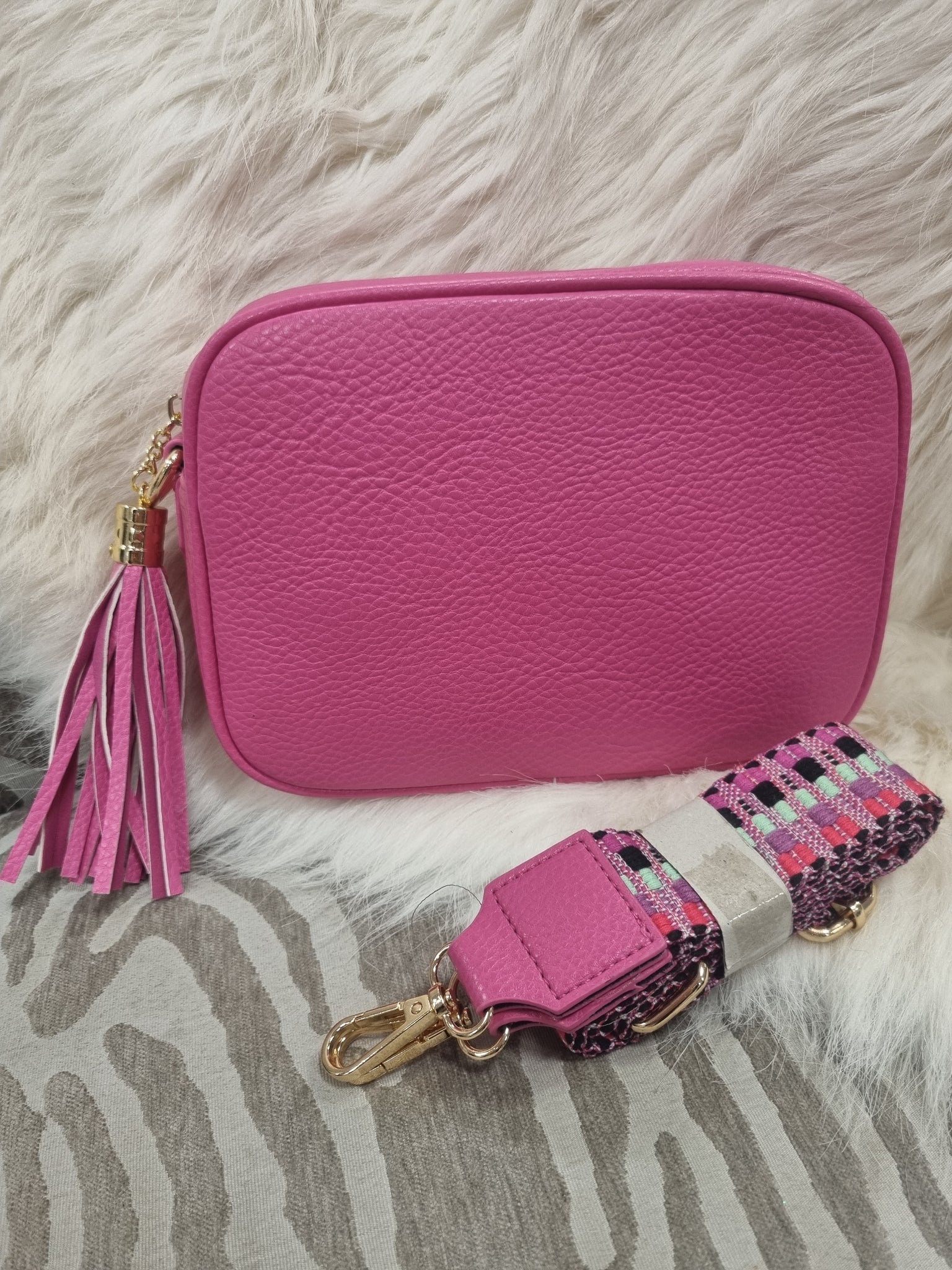 Cross Body/Shoulder Bag - Bright Pink