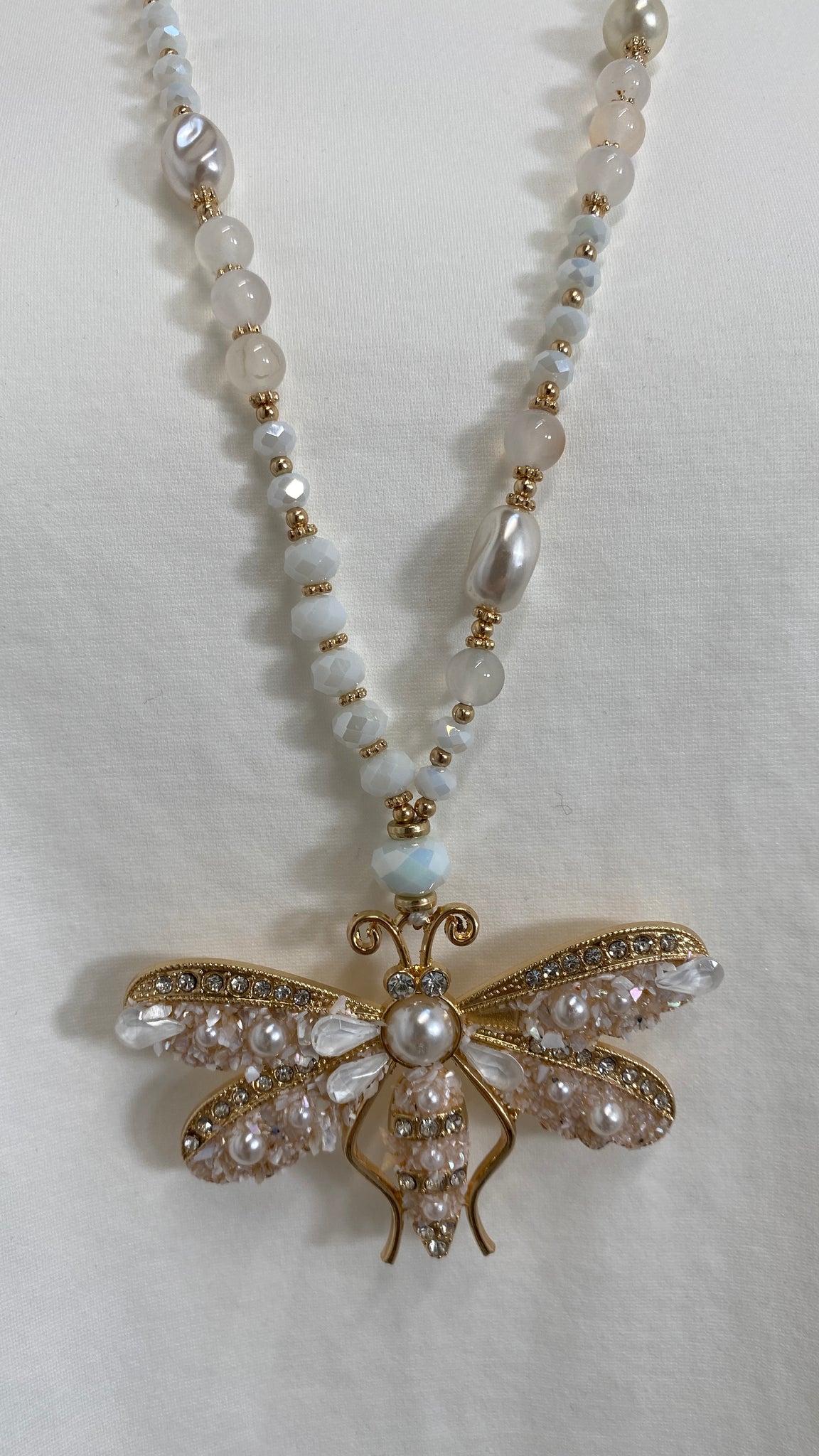 Bee Beautiful Necklace - White